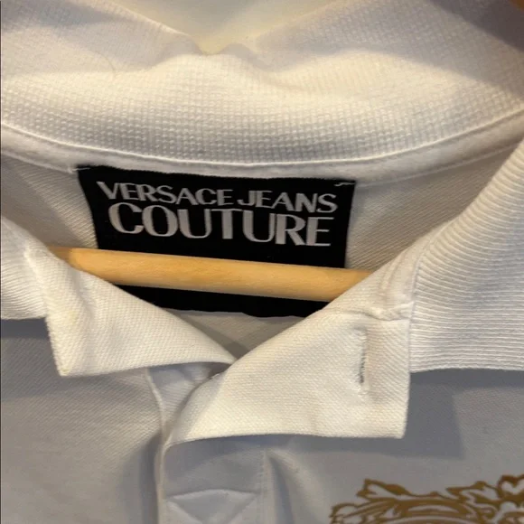 Versace Jeans Collection White and Gold Polo Shirt - Picture 3 of 7